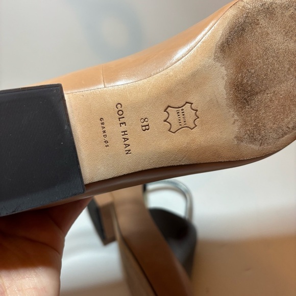 Cole Haan Women’s Vesta Skimmer Pointed Toe Tan Beige Leather Flats Size 8B - Picture 9 of 10